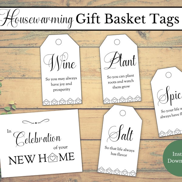 Housewarming Gift Basket Tags, Housewarming Gift Tags, New Home Tags, First Home Gift Tags, Housewarming Gift Ideas, Housewarming Gifts