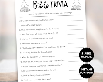 Bible Triva Game, Bible Games for Adults, Women's Ministry Game, Church Meeting Group Icebreaker, Sunday School Activity, Teen VBS Game