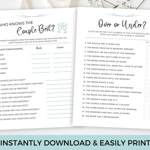 Couples Shower Games Bundle, Couple's Shower Games, Bride and Groom ...