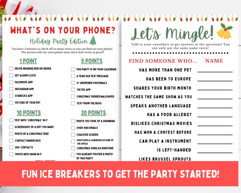 Office Christmas Party Games Office Holiday Party Games - Etsy