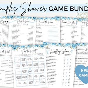 Couples Shower Games Floral, Printable Couples Shower Party Games, Games for Couples Party, Wedding Shower Games, Bridal Shower Games