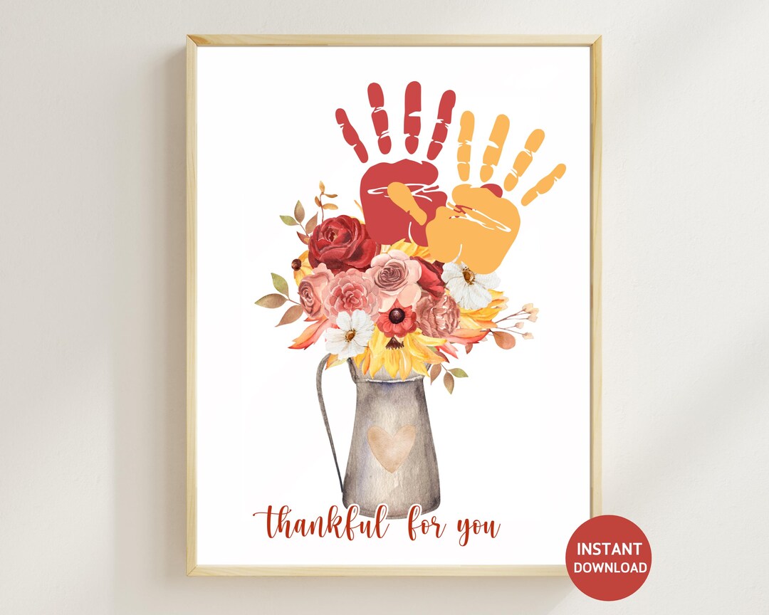 Thanksgiving Fall Handprint Art Craft, Autumn Handprint Keepsake Craft ...