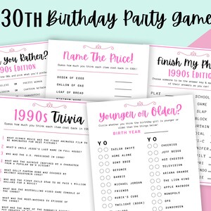 30th Birthday Party Games Bundle, 30th Birthday Games, 30th Birthday Party Games, Born in 1991 Birthday Game, 1991 Birthday Games