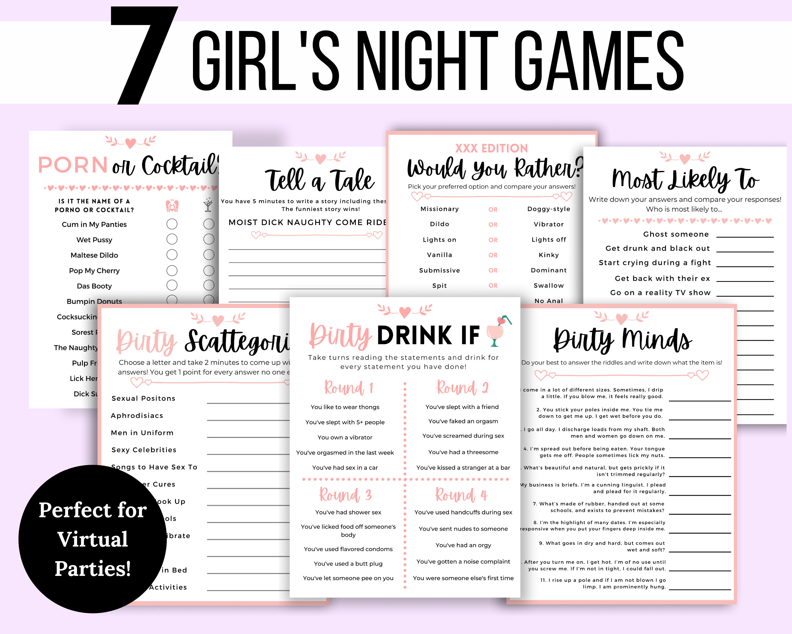 Girls Night Games Girls Night Game Bundle Ladies Night Etsy 