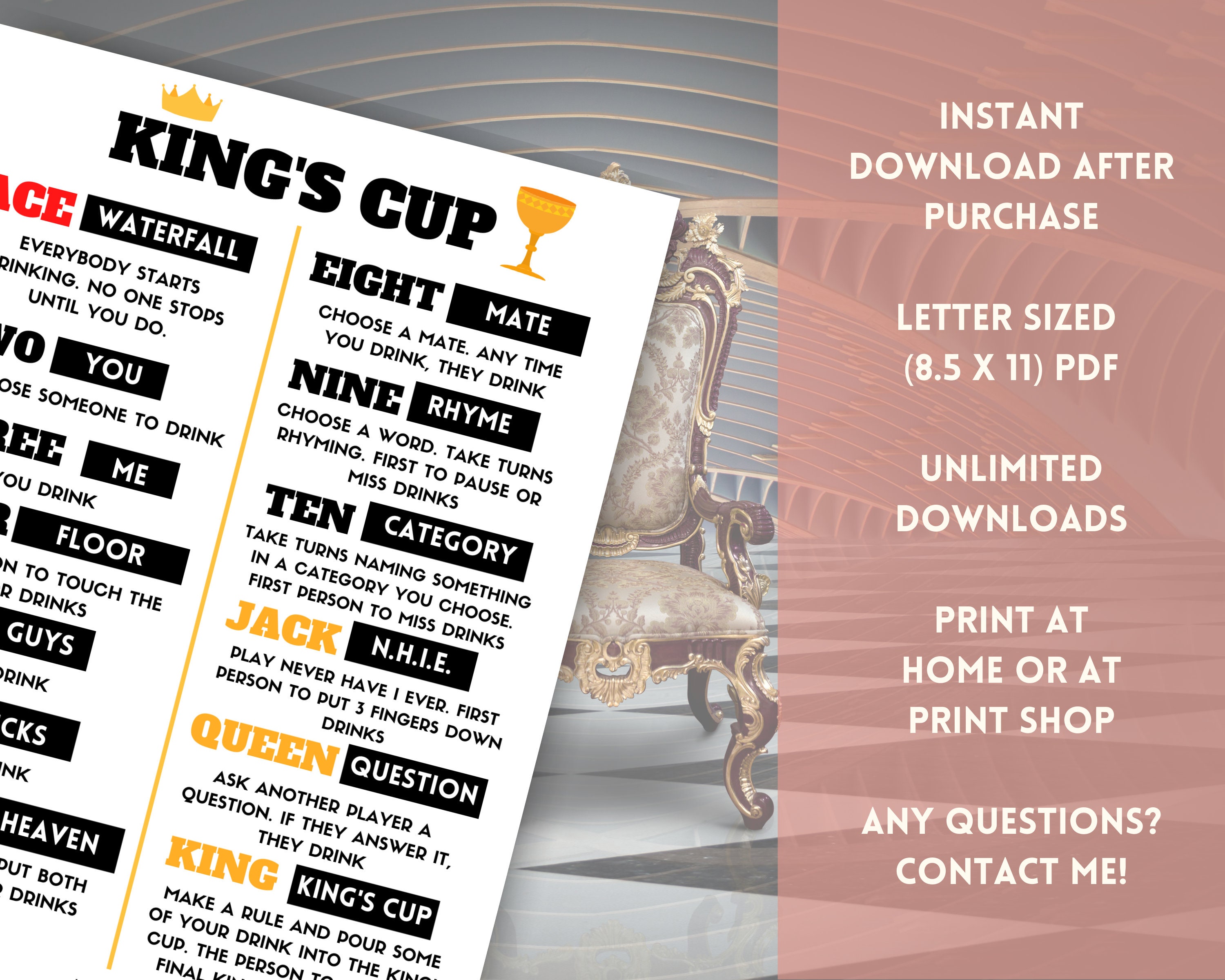 Kings Cup Drinking Game Rules - HobbyLark