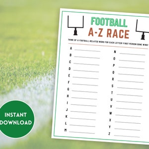 Football A-Z Race, Sports Party Games, Football Games for Party, Football Party Game, Football Party, Football Games for Kids and Adults