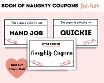 Naughty Sex Coupons, Valentines Gift for Him, Valentine&#39;s Gift for Boyfriend, Sex Coupons, Couples Gift, Naughty Gift