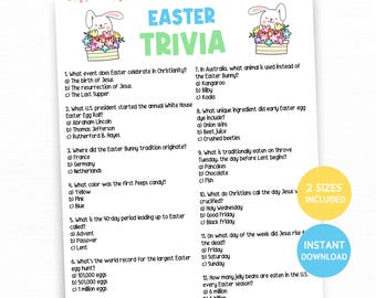 Easter Trivia Game,  Easter Trivia, Easter Quiz for Teens, Adults, and Seniors, Fun Easter Game, Church Easter Game, Office Classroom Game