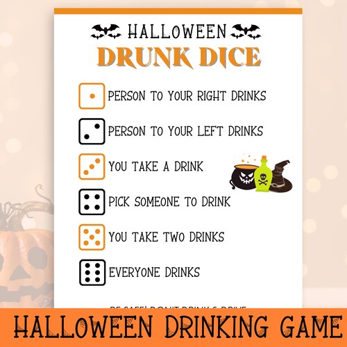 Halloween Games for Adult Halloween Drinking Game Halloween Etsy