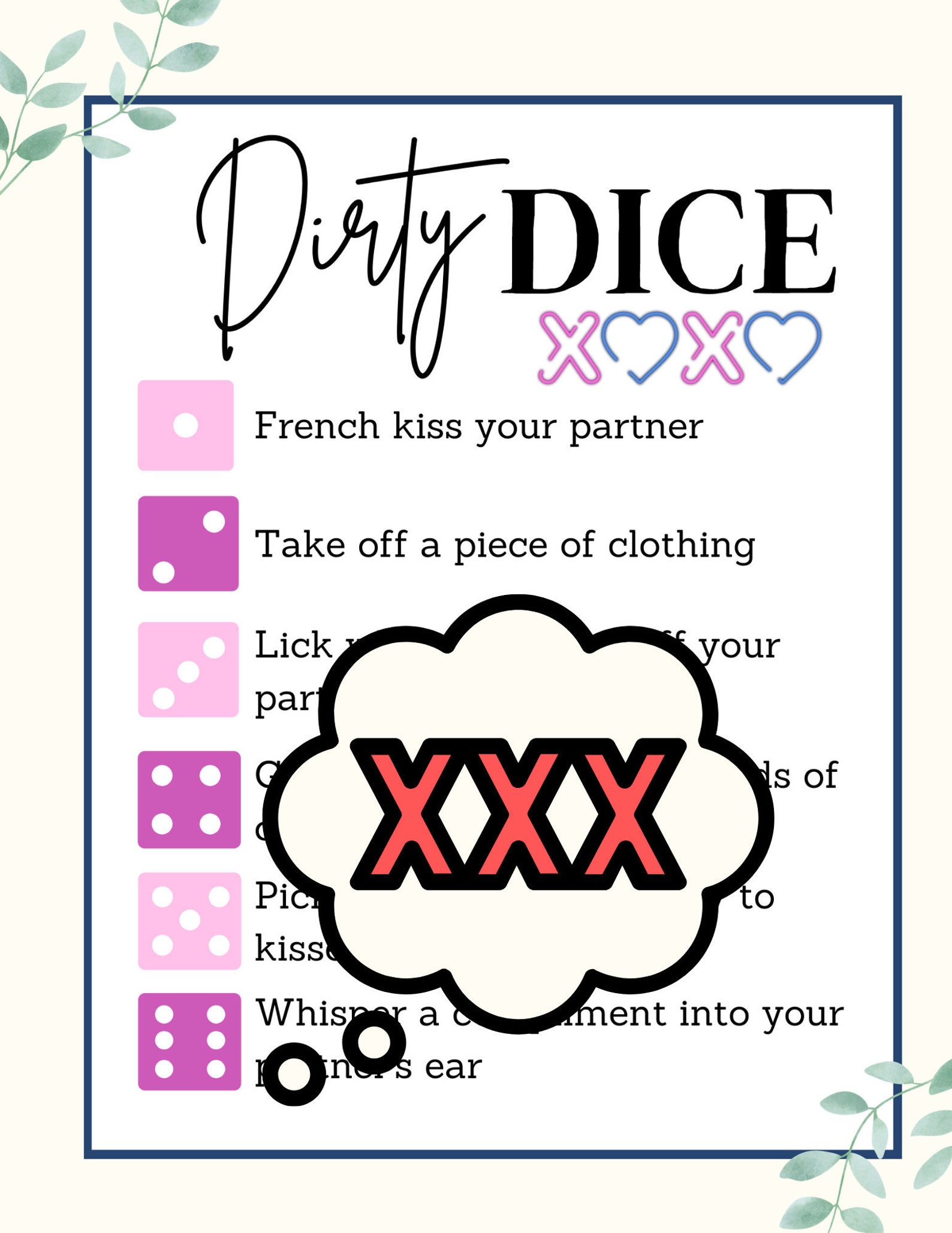 Dirty Dice Sexy Game for Adults Dirty Adult Game Etsy Canada