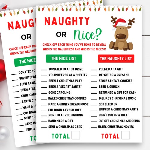 Naughty or Nice Christmas Game Christmas Games for Adults - Etsy Naughty or Nice Christmas Game Christmas Games for Adults - Etsy