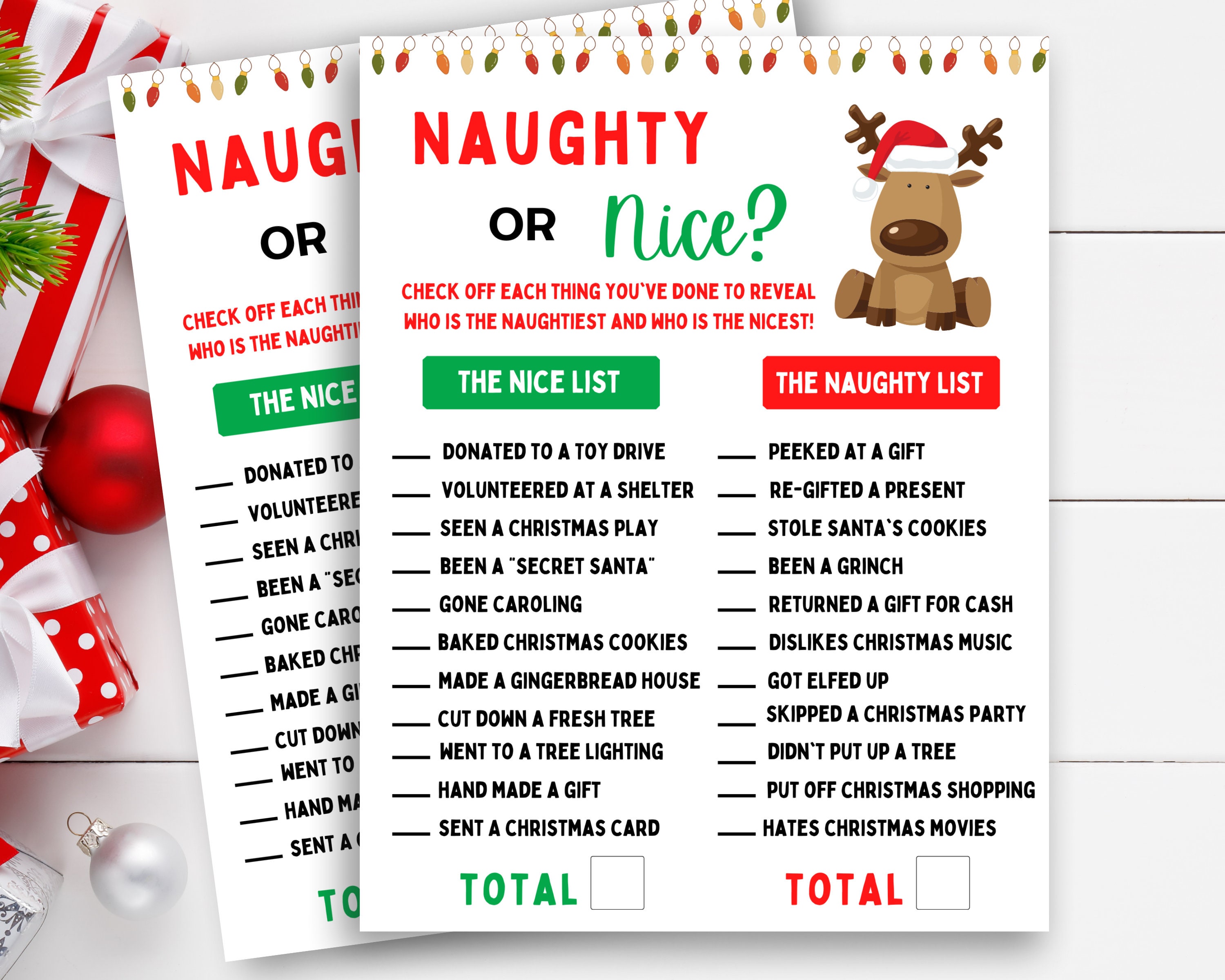 Naughty or Nice Christmas Game Christmas Games for Adults - Etsy Naughty or Nice Christmas Game Christmas Games for Adults - Etsy
