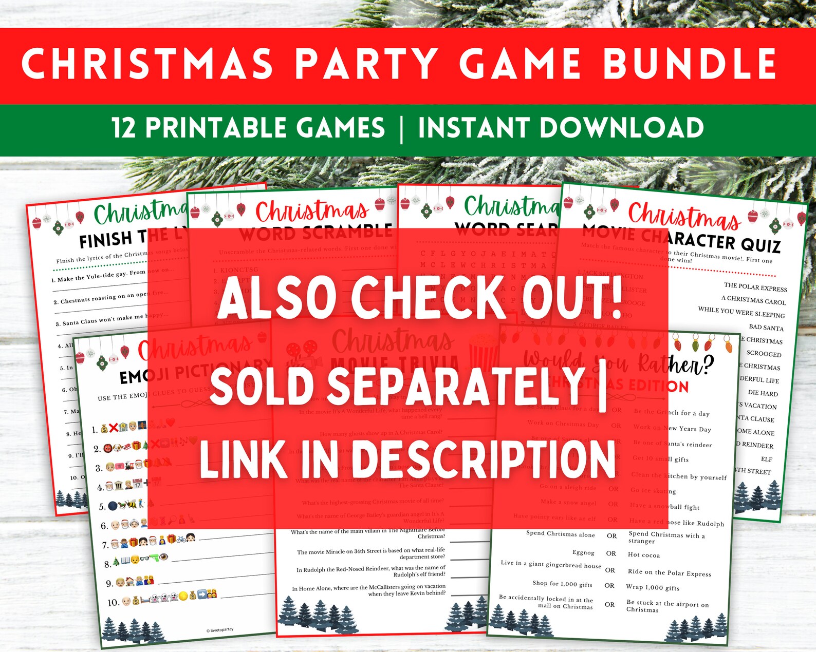 Holiday Party Game Christmas Printable Game Party Starter Etsy