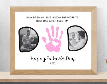 Father's Day Handprint Gift, Father's Day Handprint Printable, Kids DIY Craft, Unique Gift for Dad,  Father's Day Photo Keepsake Editable