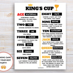 Juego de Copa del Rey, Juego de Beber Copa del Rey, Juegos de Beber, Juegos de Cartas para Beber