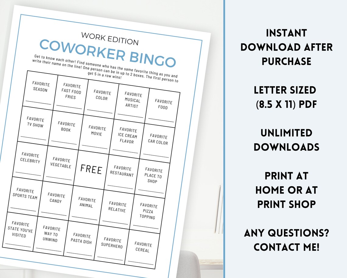 Printable Office Game Office Party Game Work Party Game Etsy