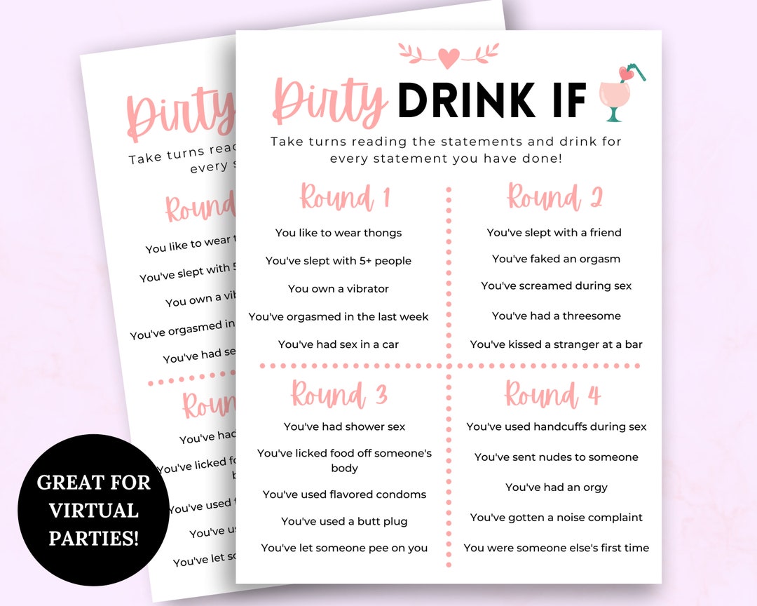 Dirty Drink If Zoom Drinking Games Fun Game for Adults Etsy