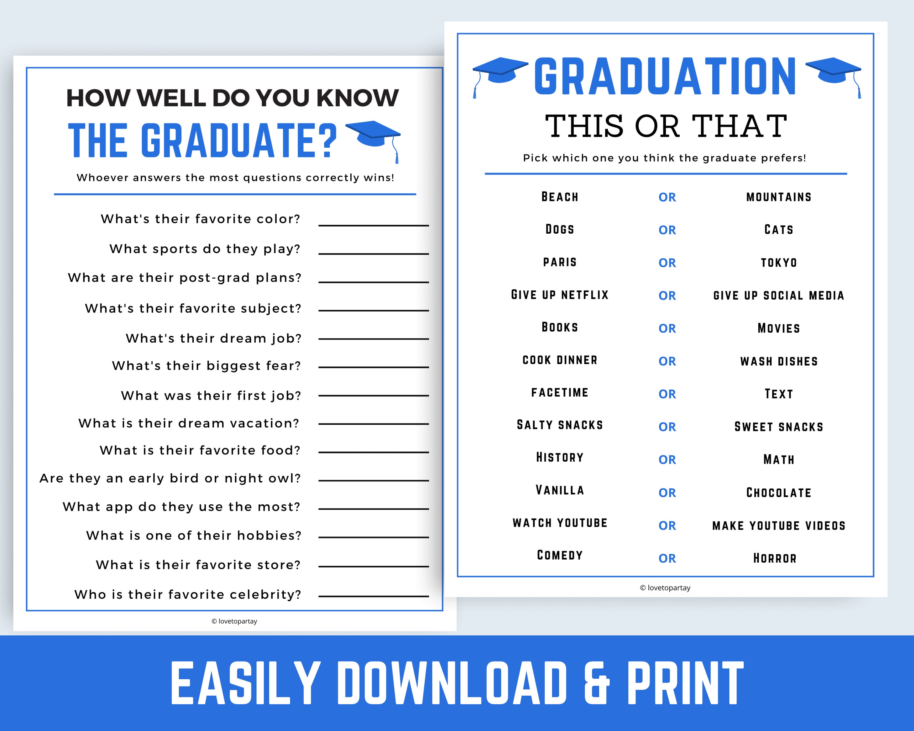 graduation party games bundle printable graduation game fun etsy