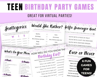 Teen Birthday Games Teen Birthday Party Games Bundle - Etsy Australia