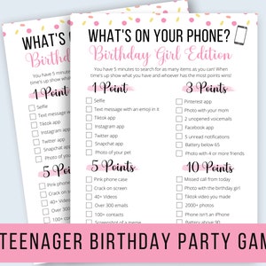 Teen What's On Your Phone Game, Teen Birthday Party Game, Virtual Birthday Party Games for Teens, Unique Birthday Party Games image 1