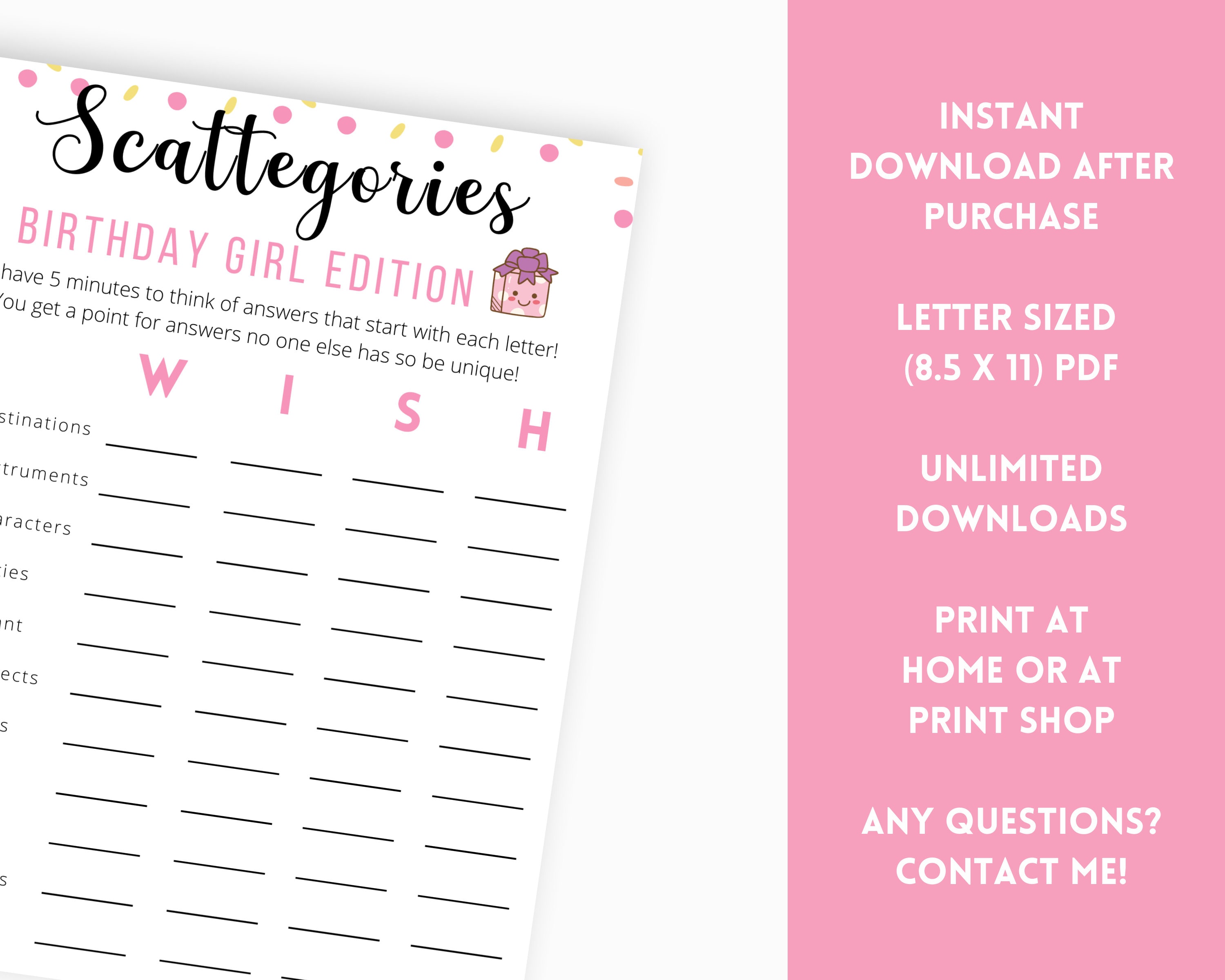Teen Birthday Party Games Teen Birthday Games Bundle Girls - Etsy