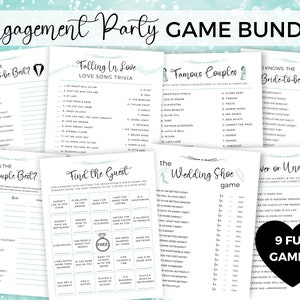Engagement Party Games Bundle, Engagement Party Games Printable, Engagement Party Games, Wedding Shower Games, Couples Shower Games