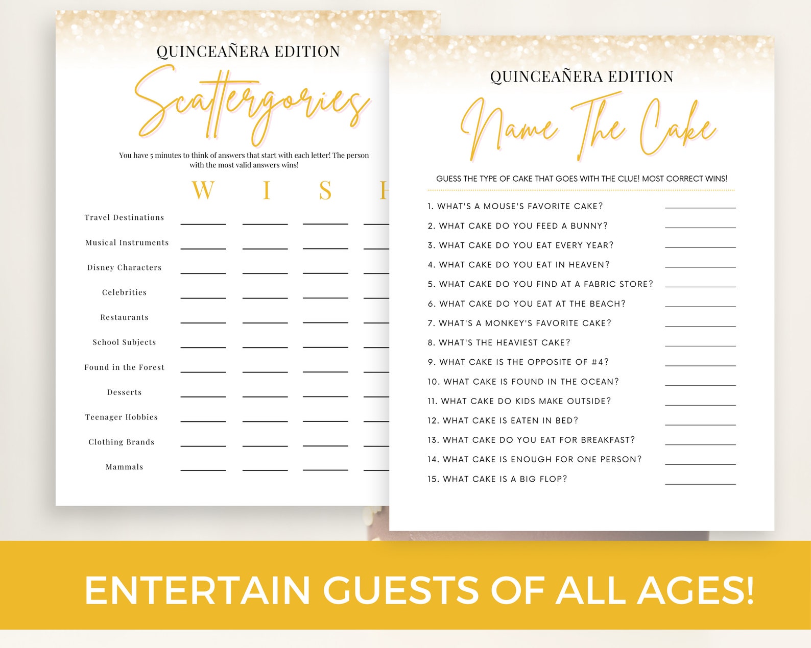 Quinceanera Games Quinceanera Party Ideas Quinceañera Games Etsy