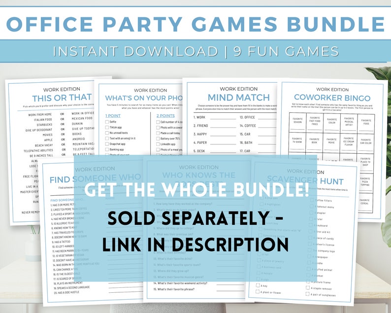 Office Party Game Play This Fun Office Game With Coworkers Etsy