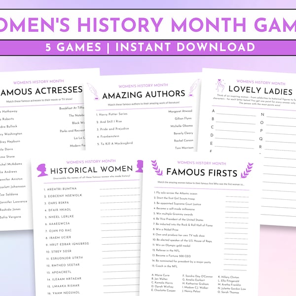 Women's History Month Games, International Women's Day Games, Women's History Month Activities, Historical Women Game, Women's History Month