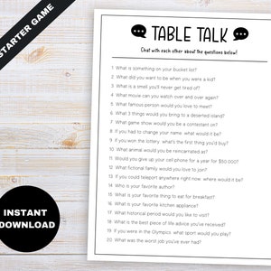 Icebreaker Game, Icebreaker Questions, Printable Adult Party Games, Icebreaker Questions for Work, Dinner Party Games, Adult Party Games image 1