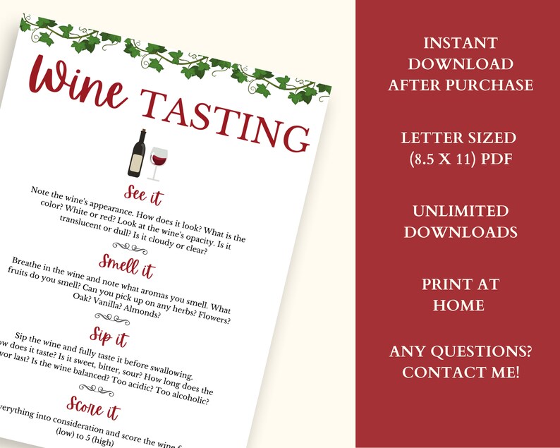 Wine Tasting Kit Wine Tasting Party Kit 6 Wines Wine Etsy