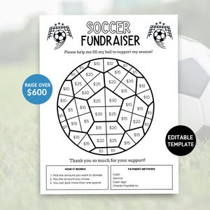 Soccer Fundraiser Flyer Template, Color My Soccer Ball Fundraiser, Travel Soccer Fundraiser, Soccer Sponsor Donations, Fundraiser Flyer