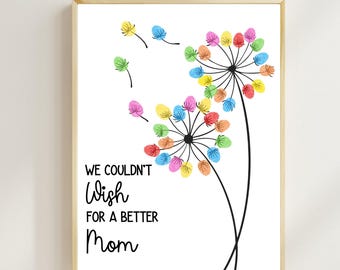 Mother's Day Handprint Art Craft from Kids, Mommy Handprint Fingerprint Craft, Mother's Day Keepsake Craft Preschool, DIY Baby Toddler Craft