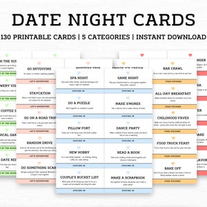 Tarjetas de cita nocturna imprimibles, idea de regalo de San Valentín para él, regalo de último minuto de San Valentín para novio y marido, idea de regalo de San Valentín para él