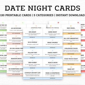 Cartes de nuit de rendez-vous imprimables, coupons de nuit de rendez-vous, cartes de nuit de rendez-vous pour les couples, cadeau d’anniversaire, 130 cartes de rendez-vous, cadeau de mariage de dernière minute