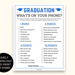 Graduation What's On Your Phone, Printable Graduation Game, Fun Graduation Party Game, Unique Graduation Party Game, Fun Grad Games image 2