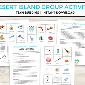 Desert Island Group Activity, Team Building Activities, Communication Activity, Team Games, Workplace Team Games, Printable Games