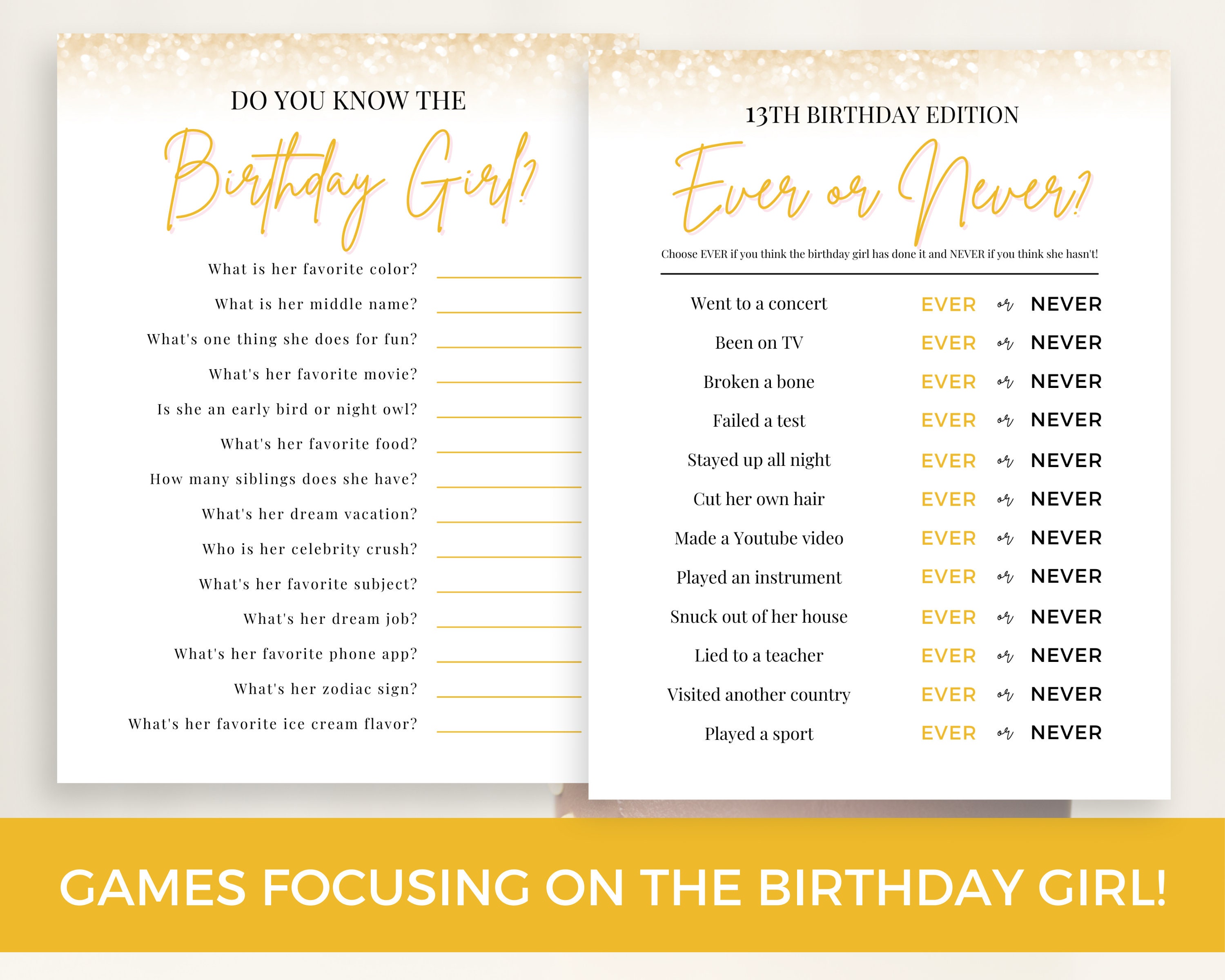 13th Birthday Party Games 13th Birthday Games Teen Birthday - Etsy