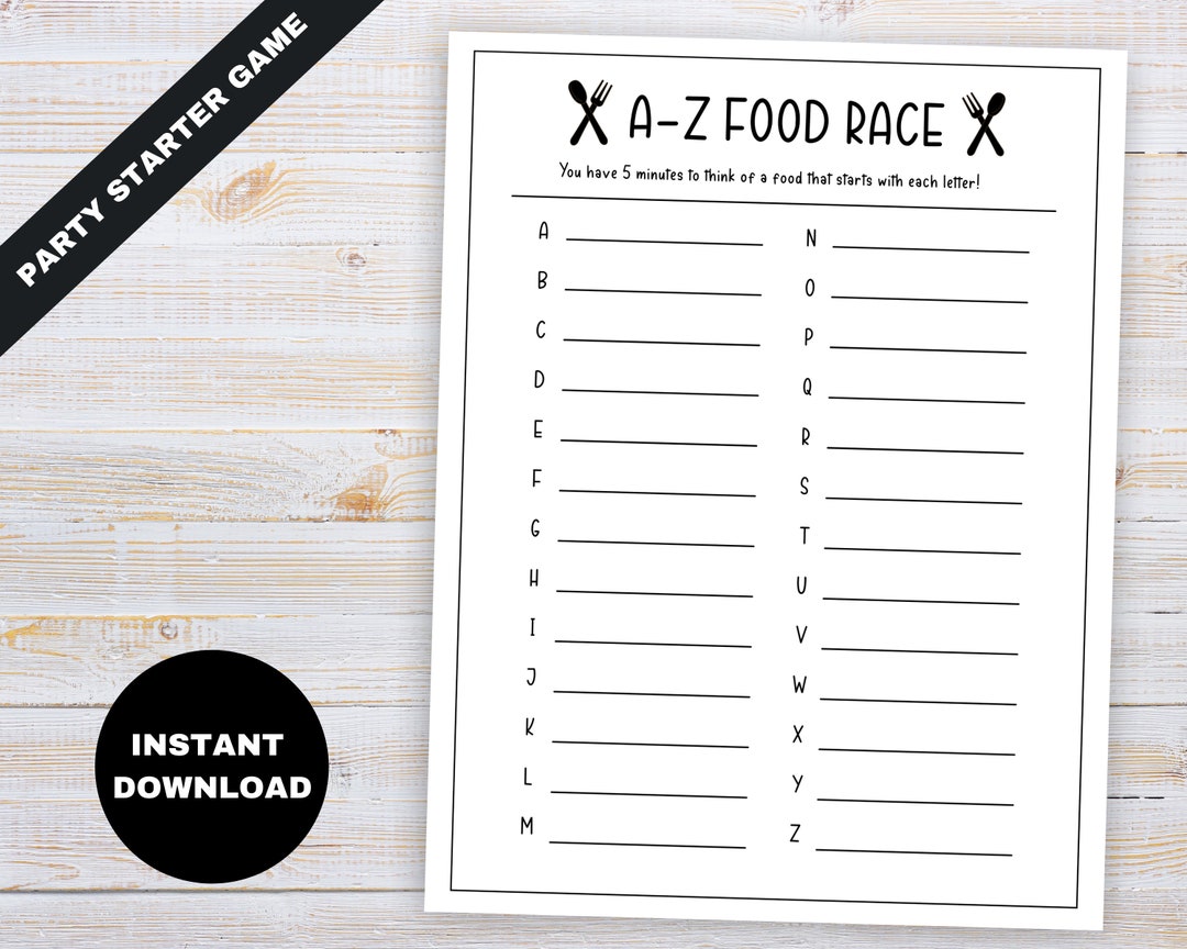 Dinner Party Game, Family Dinner Games, Simple Party Games, Printable