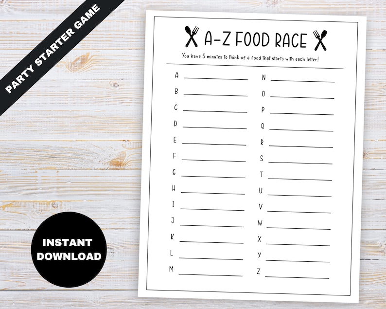 Dinner Party Game Family Dinner Games Simple Party Games Etsy