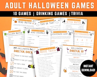 Halloween Games, Halloween Party Game Bundle, Halloween Party Games for Adults, Halloween Games Printable, Adult Halloween Party Games