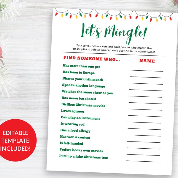 Office Christmas Party Game, Holiday Office Party Game, Office Ice Breakers, Work Christmas Party Activities, Work Christmas Game