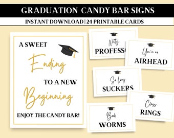 Glitter Graduation Candy Bar Wrappers Black and Gold - Digital Art