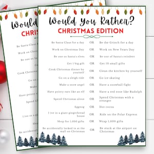 Family Christmas Game, Christmas Would You Rather, Christmas Party Games