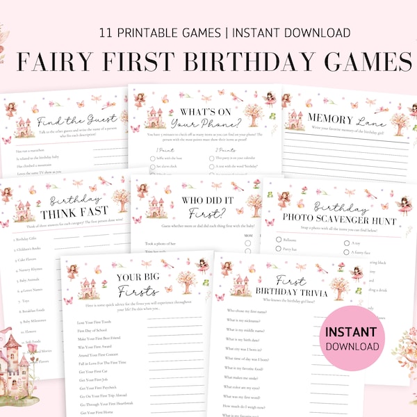 Fairy First Birthday Activity - Etsy