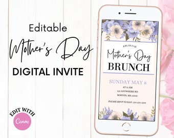 Mother's Day Brunch Invitation, Mother Day's Text Invitation, Mother's Day Invite, Mother's Day Brunch, Mother's Day Evite