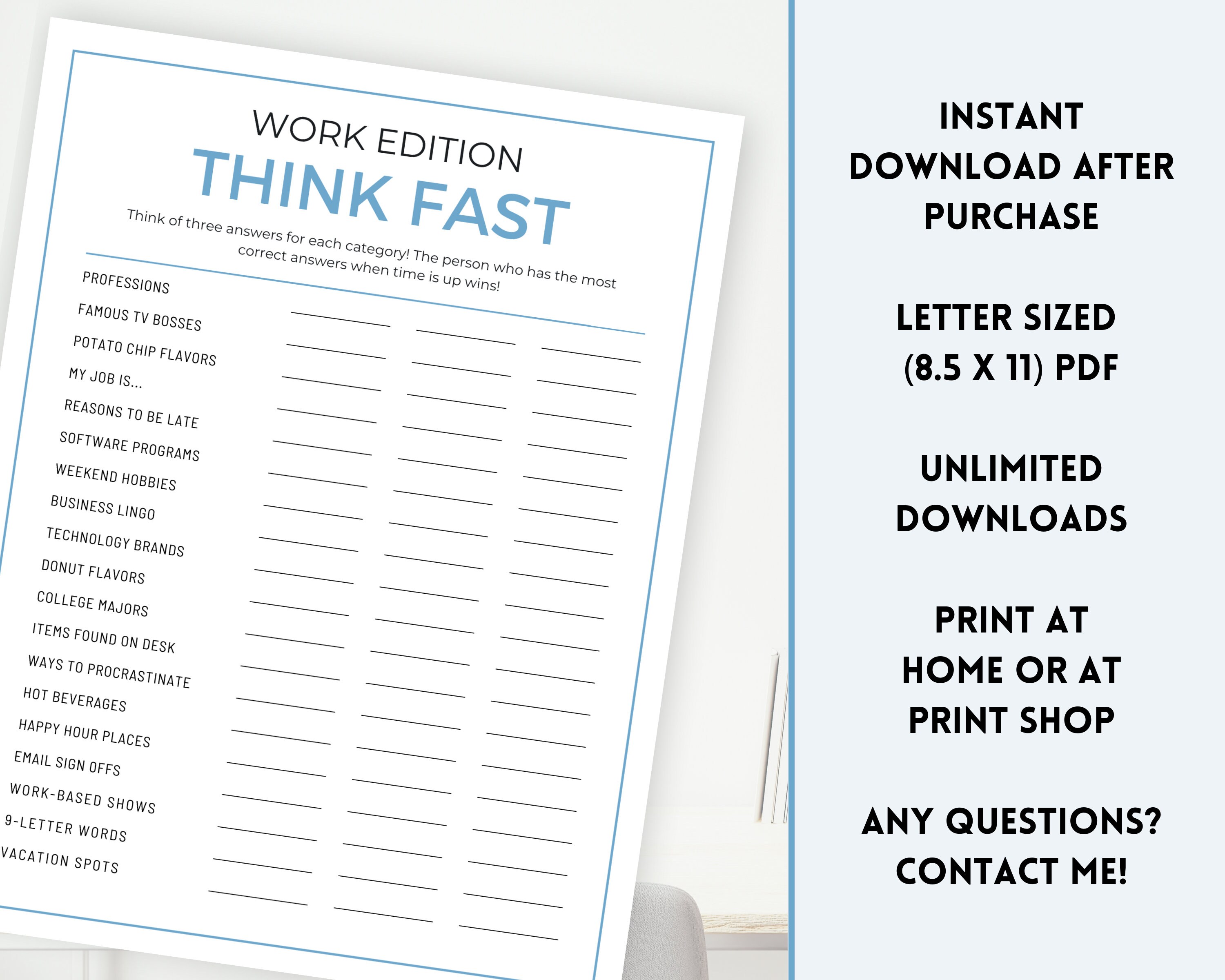 Office Party Game Play This Fun Office Game With Coworkers Etsy