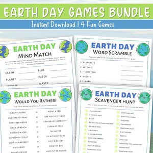 Earth Day Games Bundle, Earth Day Games, Earth Day Activities, Earth Day Classroom Games, Environmental Games, Spring Games