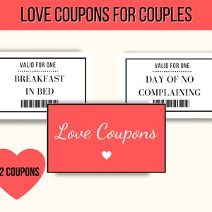 Love Coupons, Valentines Day Gift for Him, Boyfriend Gift, Love Coupons For Him, Coupon Book for him, Naughty Coupons Printable