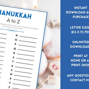 Hanukkah Party Games Bundle, Printable Hanukkah Games, Chanukah Games, Adult Hanukkah Games, Jewish Games, Hanukkah Activity Pack, image 4